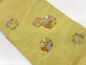 唐織流水に花丸文様織出し名古屋帯